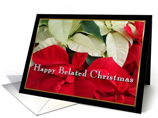 Happy Belated Christmas Poinsettias card (494822)