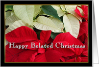 Happy Belated Christmas Poinsettias card
