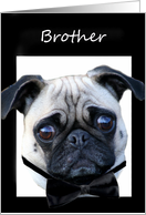 Brother Thank You for being my Best Man Pug card