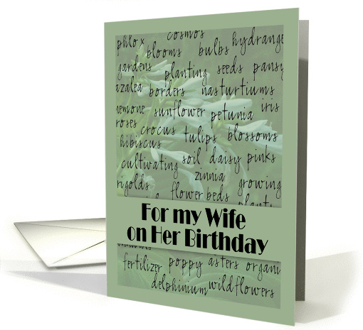 Wife on Birthday - Garden Themed with Hosta Background card (885790)