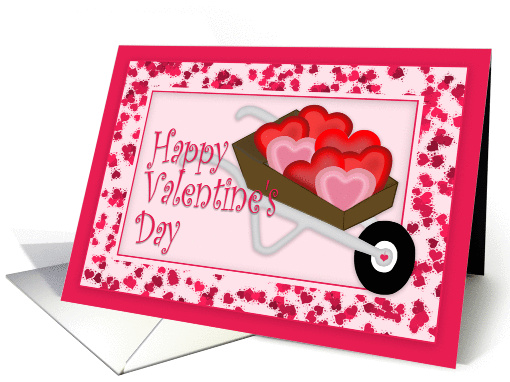 Happy Valentine's Day - Wheelbarrow with Hearts card (887683)