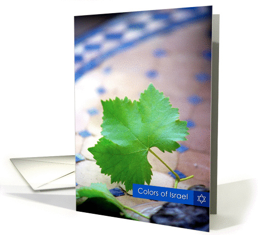 Beautiful Israel-Vine Leaf card (323326)