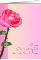 To My Foster Mother on Mother’s Day Rose card