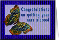 Congrats On getting your ears pierced Enamel Butterfly card