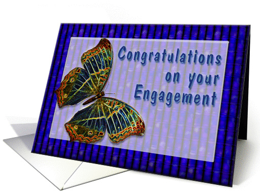 Congrats On your Engagement Enamel Butterfly card (371952)