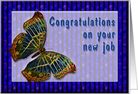 Congrats On your New Job Enamel Butterfly card