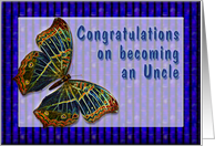 Congrats On Becoming an Uncle Enamel Butterfly card