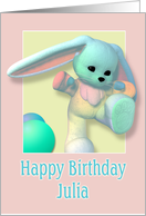 Julia, Happy Birthday Bunny card