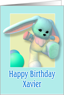 Xavier, Happy Birthday Bunny card