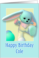 Cole, Happy Birthday Bunny card