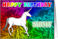 Sydney Birthday, Unicorn Dreams card
