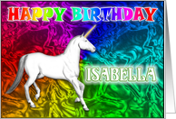Isabella Birthday, Unicorn Dreams card