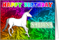 Sabrina Birthday, Unicorn Dreams card