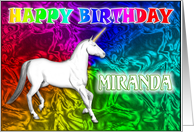 Miranda Birthday, Unicorn Dreams card