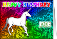 Jade Birthday, Unicorn Dreams card