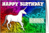 Karen Birthday, Unicorn Dreams card