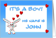 It’s a boy, John card