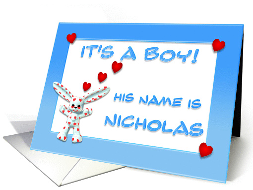 It's a boy, Nicholas card (380972)