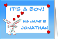 It’s a boy, Jonathan card