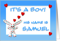 It’s a boy, Samuel card