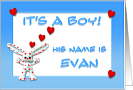 It’s a boy, Evan card