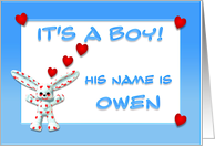It’s a boy, Owen card