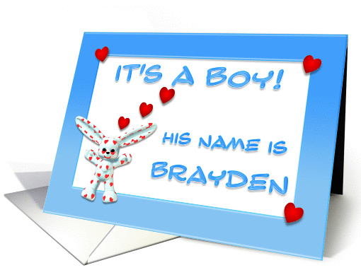 It's a boy, Brayden card (381127)