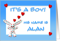 It’s a boy, Alan card