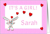 Sarah’s Birth Announcement (girl) card