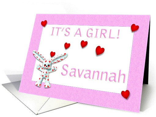 Savannah's Birth Announcement (girl) card (382106)