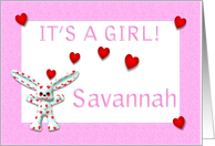 Savannah’s Birth Announcement (girl) card