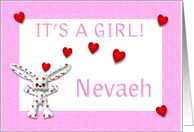 Nevaeh’s Birth Announcement (girl) card
