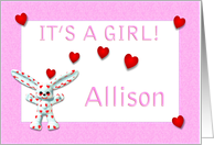 Allison’s Birth Announcement (girl) card