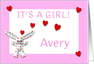 Avery’s Birth Announcement (girl) card