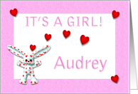 Audrey’s Birth Announcement (girl) card