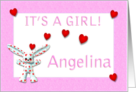 Angelina’s Birth Announcement (girl) card