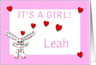 Leah’s Birth Announcement (girl) card