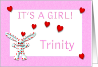 Trinity’s Birth Announcement (girl) card