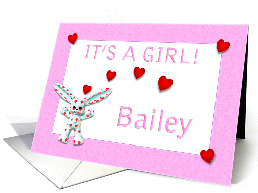 Bailey's Birth Announcement (girl) card (382212)