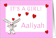 Aaliyah’s Birth Announcement (girl) card