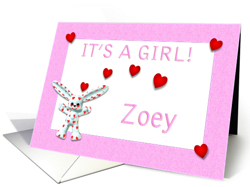 Zoey's Birth Announcement (girl) card (382249)