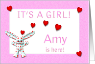 Amy’s Birth Announcement (girl) card