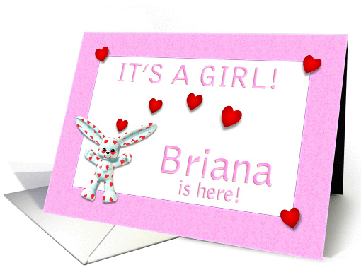 Briana's Birth Announcement (girl) card (382263)