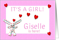 Giselle’s Birth Announcement (girl) card