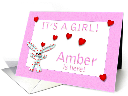 Amber's Birth Announcement (girl) card (382497)