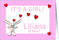 Liliana’s Birth Announcement (girl) card