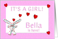 Bella’s Birth Announcement (girl) card