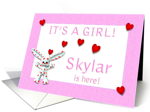 Skylar's Birth Announcement (girl) card (382524)