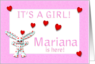 Mariana’s Birth Announcement (girl) card