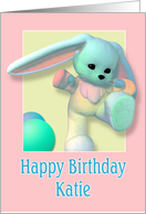 Katie, Happy Birthday Bunny card